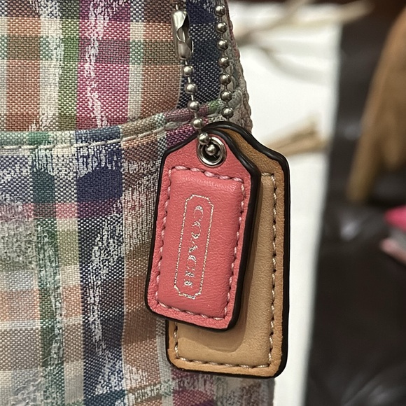 Coach Poppy Madras Signature Plaid Sequined Pink Crossbody Shoulder Bag, Vintage - Picture 10 of 16